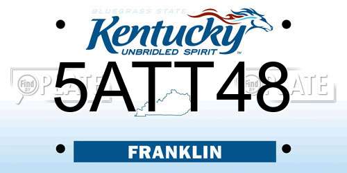 5ATT48 Kentucky License Plate