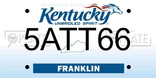5ATT66 Kentucky License Plate