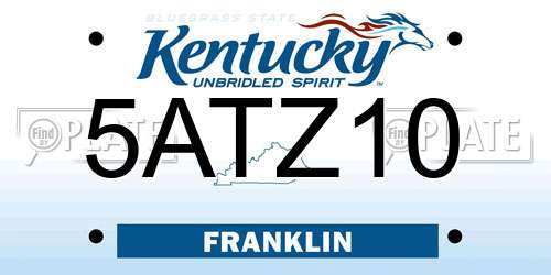 5ATZ10 Kentucky License Plate