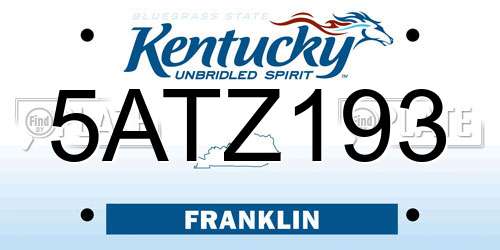 5ATZ193 Kentucky License Plate
