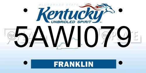 5AWI079 Kentucky License Plate