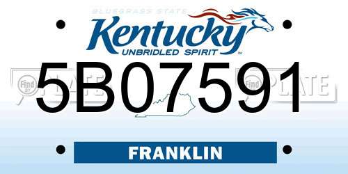 5B07591 Kentucky License Plate