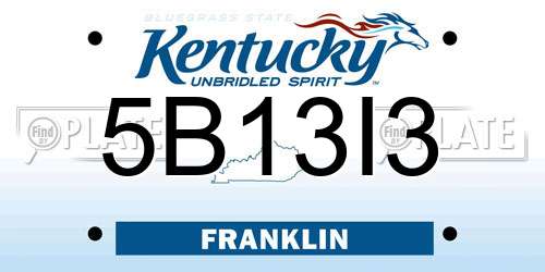 5B13I3 Kentucky License Plate