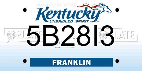 5B28I3 Kentucky License Plate