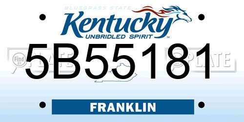 5B55181 Kentucky License Plate