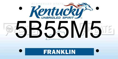 5B55M5 Kentucky License Plate