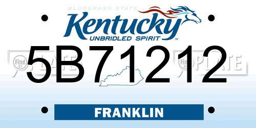 5B71212 Kentucky License Plate