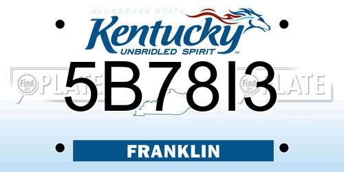 5B78I3 Kentucky License Plate