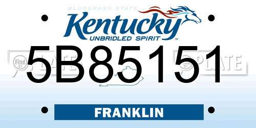 5B85151 Kentucky License Plate