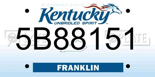 5B88151 Kentucky License Plate