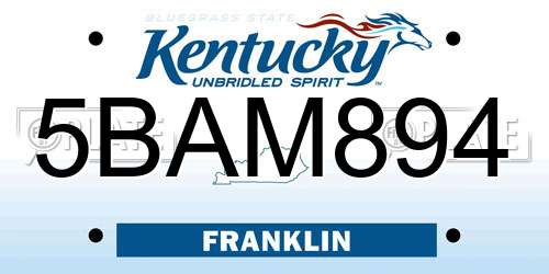 5BAM894 Kentucky License Plate