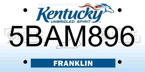 5BAM896 Kentucky License Plate