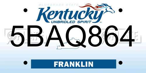 5BAQ864 Kentucky License Plate