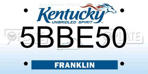 5BBE50 Kentucky License Plate