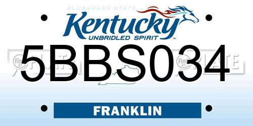 5BBS034 Kentucky License Plate