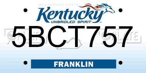 5BCT757 Kentucky License Plate
