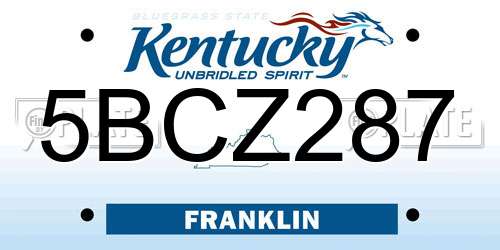 5BCZ287 Kentucky License Plate