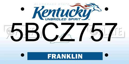 5BCZ757 Kentucky License Plate