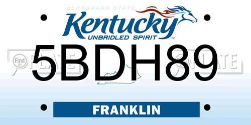 5BDH89 Kentucky License Plate