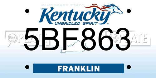5BF863 Kentucky License Plate