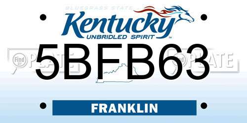 5BFB63 Kentucky License Plate