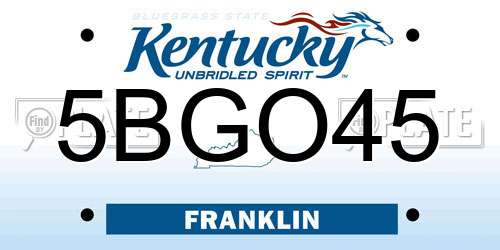 5BGO45 Kentucky License Plate