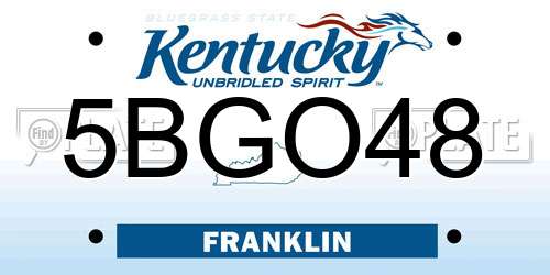 5BGO48 Kentucky License Plate