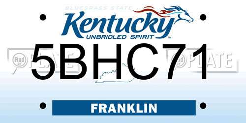 5BHC71 Kentucky License Plate