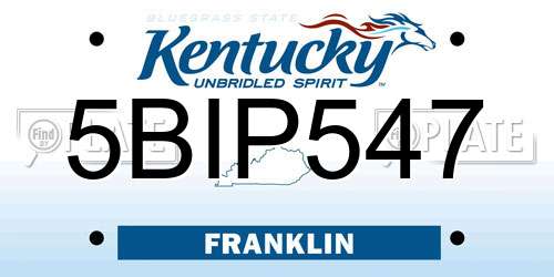 5BIP547 Kentucky License Plate