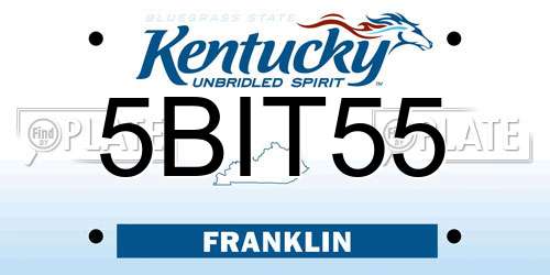 5BIT55 Kentucky License Plate