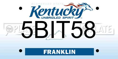 5BIT58 Kentucky License Plate