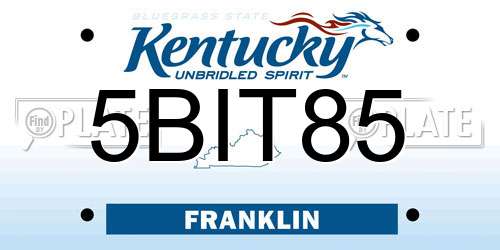 5BIT85 Kentucky License Plate