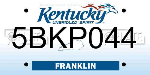 5BKP044 Kentucky License Plate