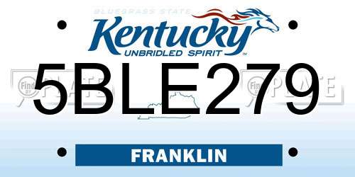 5BLE279 Kentucky License Plate