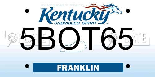 5BOT65 Kentucky License Plate