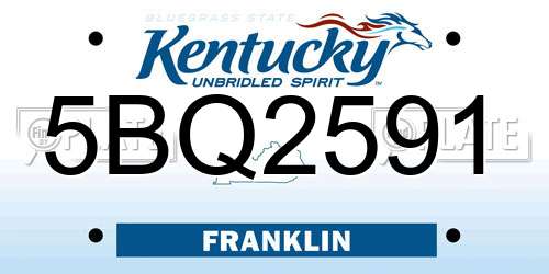5BQ2591 Kentucky License Plate