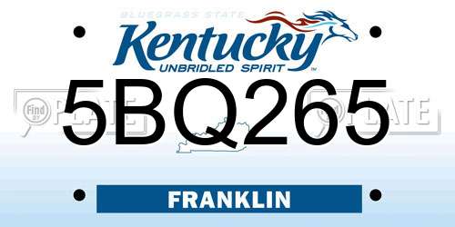 5BQ265 Kentucky License Plate