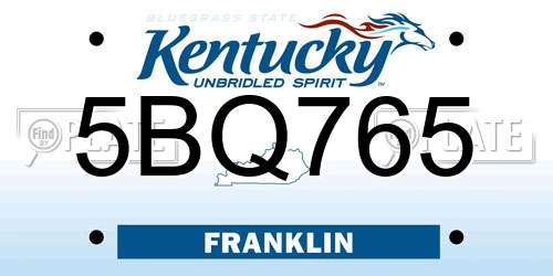 5BQ765 Kentucky License Plate