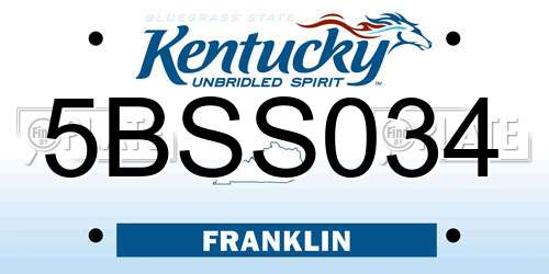 5BSS034 Kentucky License Plate