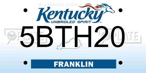 5BTH20 Kentucky License Plate
