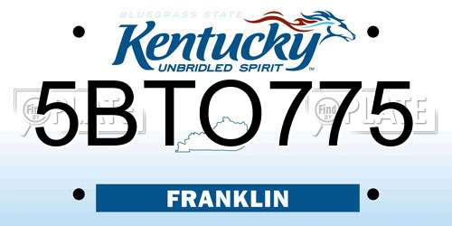5BTO775 Kentucky License Plate
