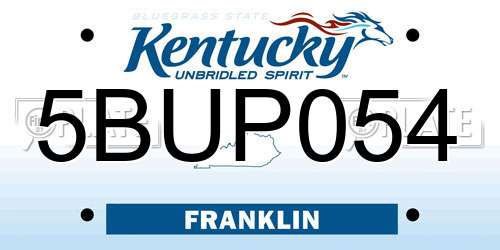 5BUP054 Kentucky License Plate