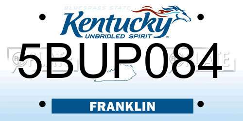5BUP084 Kentucky License Plate