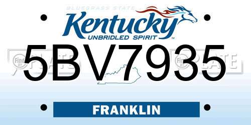 5BV7935 Kentucky License Plate