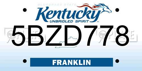 5BZD778 Kentucky License Plate