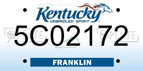 5C02172 Kentucky License Plate