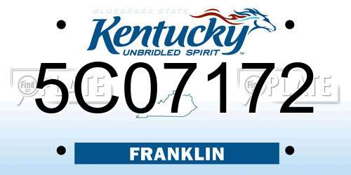 5C07172 Kentucky License Plate