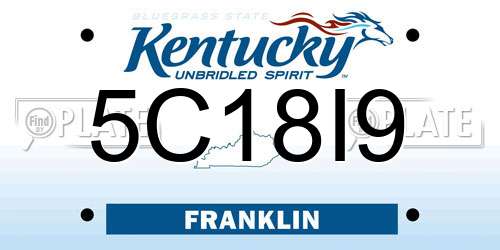 5C18I9 Kentucky License Plate