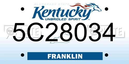 5C28034 Kentucky License Plate