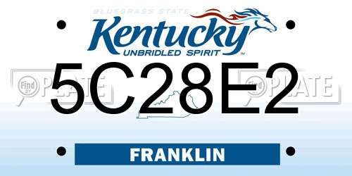 5C28E2 Kentucky License Plate